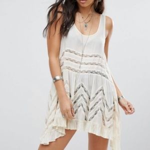 Free People Voile and Lace Trapeze Slip Dress NWT